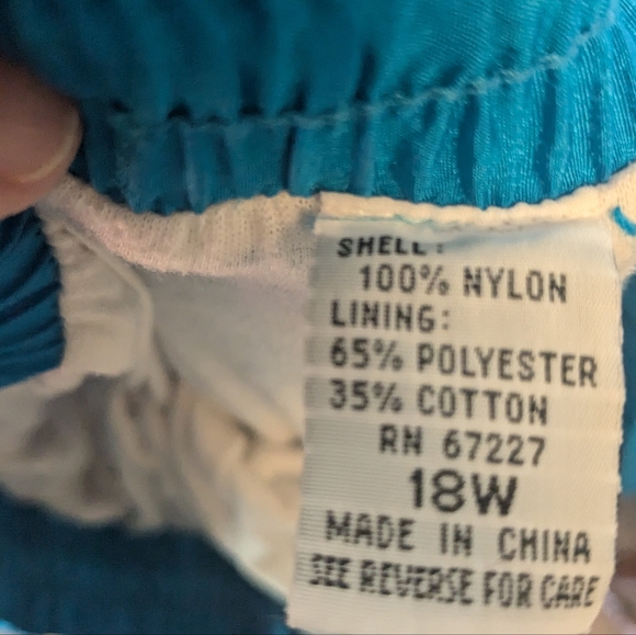 Laura Katherine Blue Multicolor Nylon Track Suit Jacket & Pants Size 18W *Flaw - Picture 5 of 6